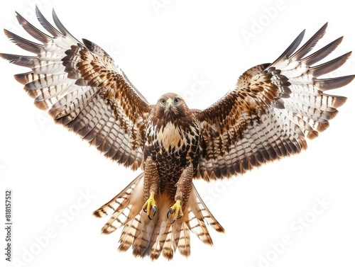 Wild hawk animal isolated on white background