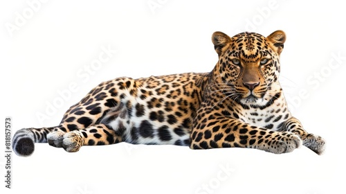 Wild leopard animal isolated on white background