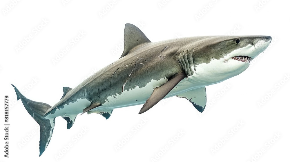 Fototapeta premium Wild shark animal isolated on white background