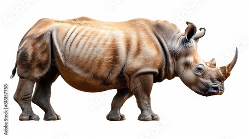 Wild rhinoceros animal isolated on white background