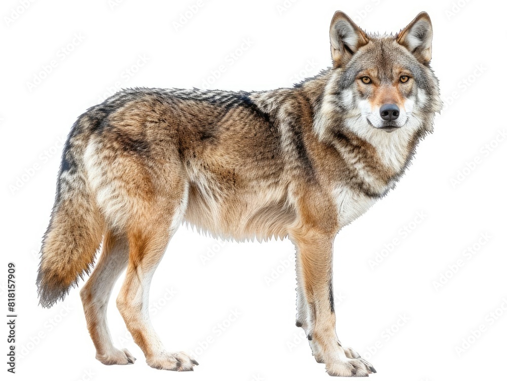 Wild wolf animal isolated on white background