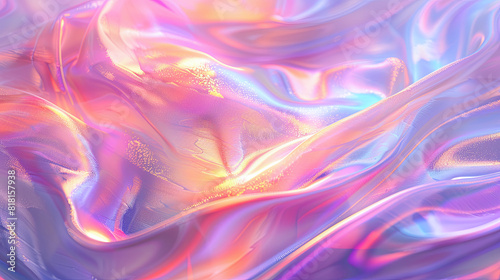 3d render, abstract background, iridescent holographic foil.