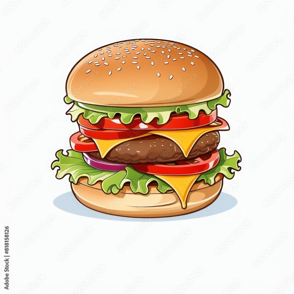 Classic Cartoon Cheeseburger Classic Cartoon Cheeseburger