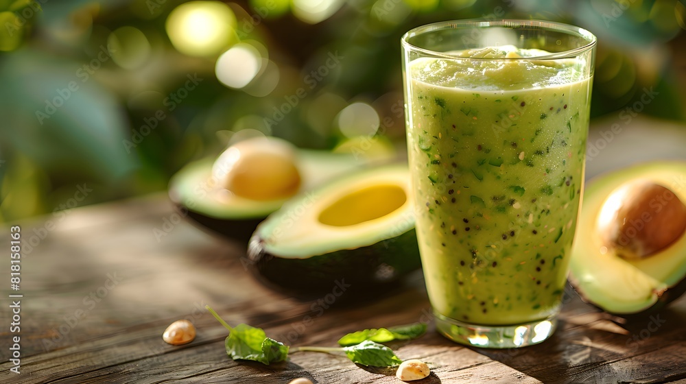 Fototapeta premium A glass of avocado juice.