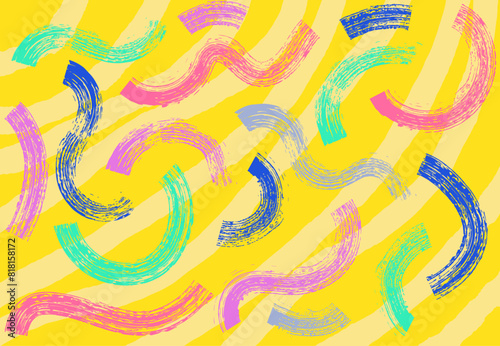 Hand drawn doodle lines and grid. Organic shape with dry brush texture in trendy color. abstract creative minimalist artistic hand painted composition grunge strokes. Vector illustration.