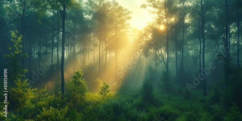 Tranquil Dawn in the Enchanted Forest