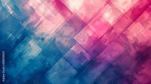 abstract background with geometric shapes in shades of blue and pink colors