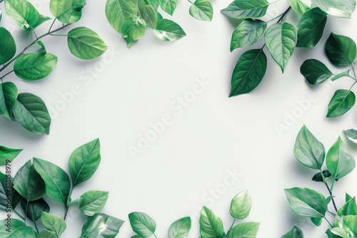 Green plant with leaves on white background  perfect for botanical designs  nature concepts  health and wellness graphics  or environmental themes.