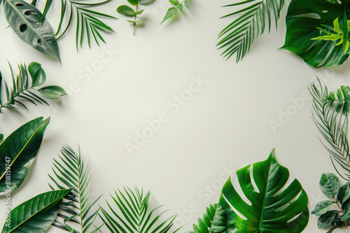 Green plant with leaves on white background  perfect for botanical designs  nature concepts  health and wellness graphics  or environmental themes.