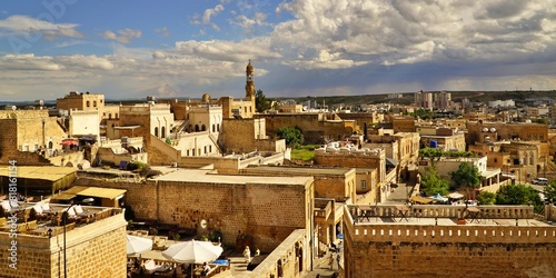 View of Midyat town in Mardin, Turkey. photo