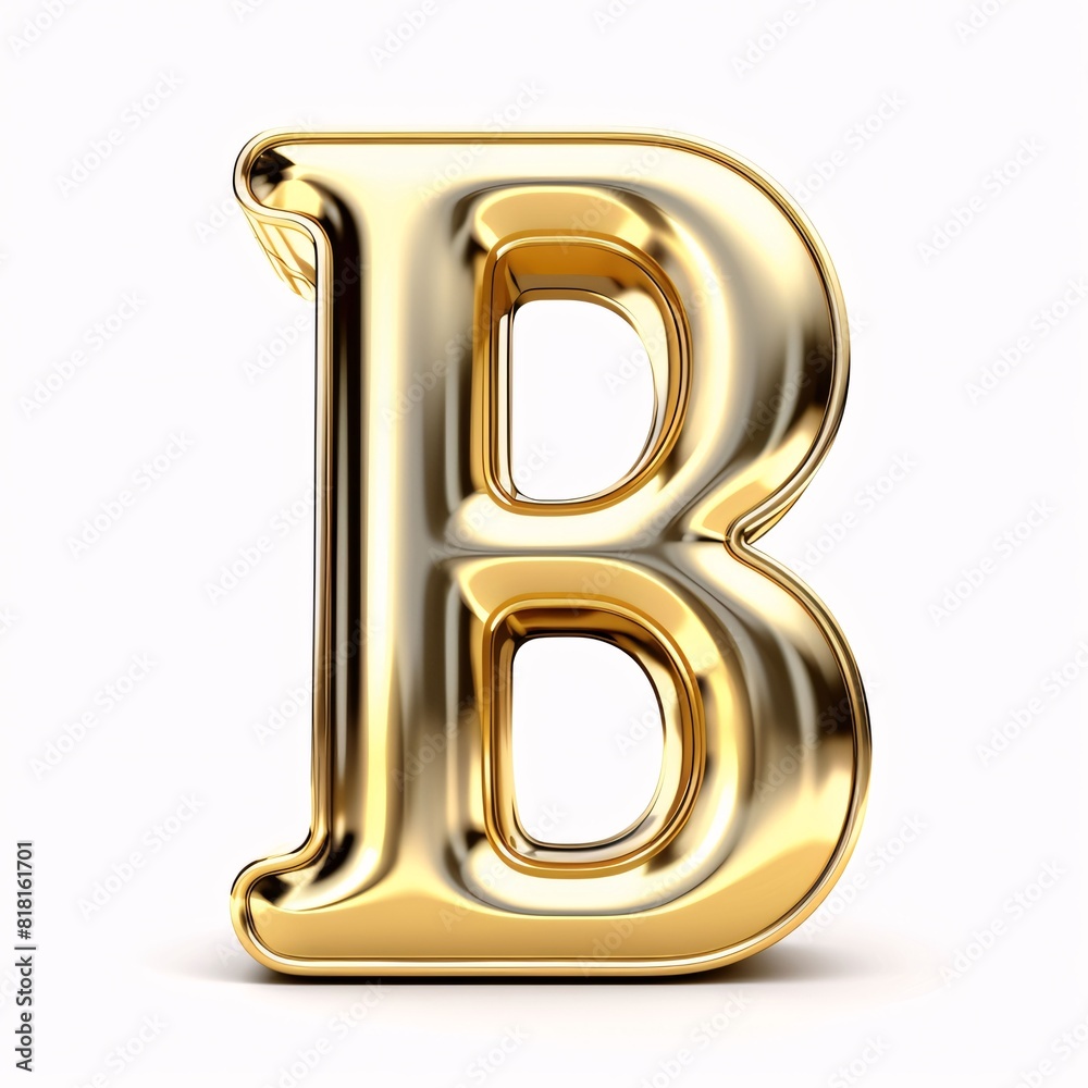 3d matte gold letter B isolated on white background with clipping path 3d matte gold letter B isolated on white background with clipping path