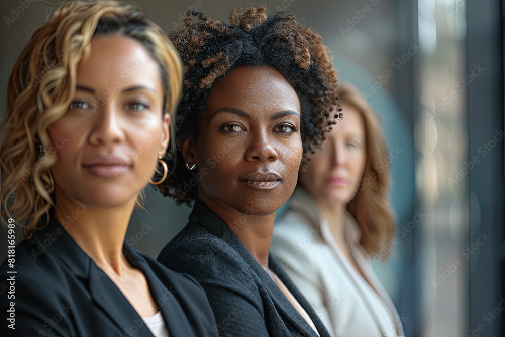 Portrait of confident and empowered female executives, representing leadership roles and success in business Portrait of confident and empowered female executives, representing leadership roles and success in business