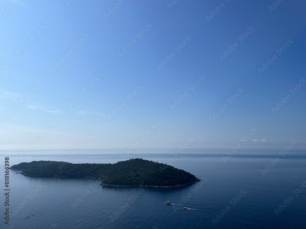 Serene Aerial View of Lokrum Island in Croatia Serene Aerial View of Lokrum Island in Croatia