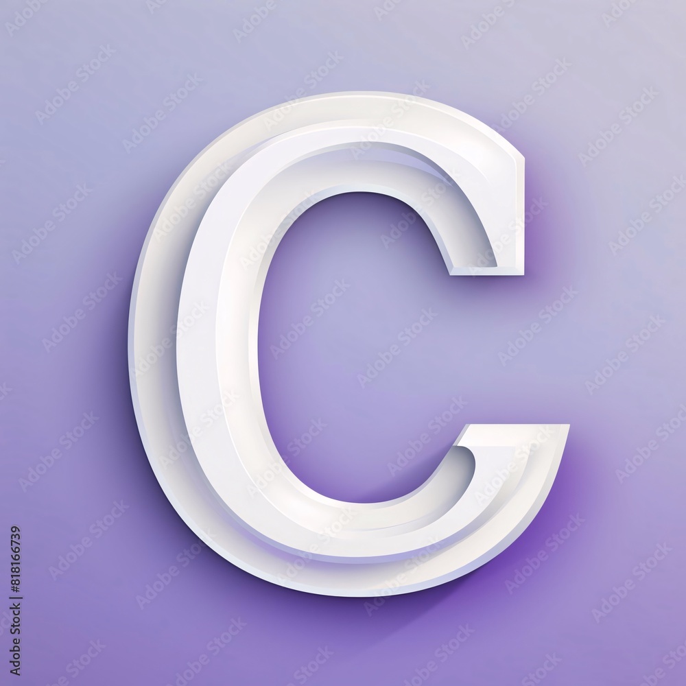 White paper cut font - letter C, 3D illustration, vector White paper cut font - letter C, 3D illustration, vector