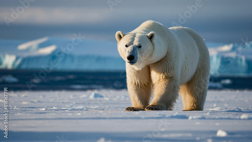 polar bear on antarctic background © IOLA