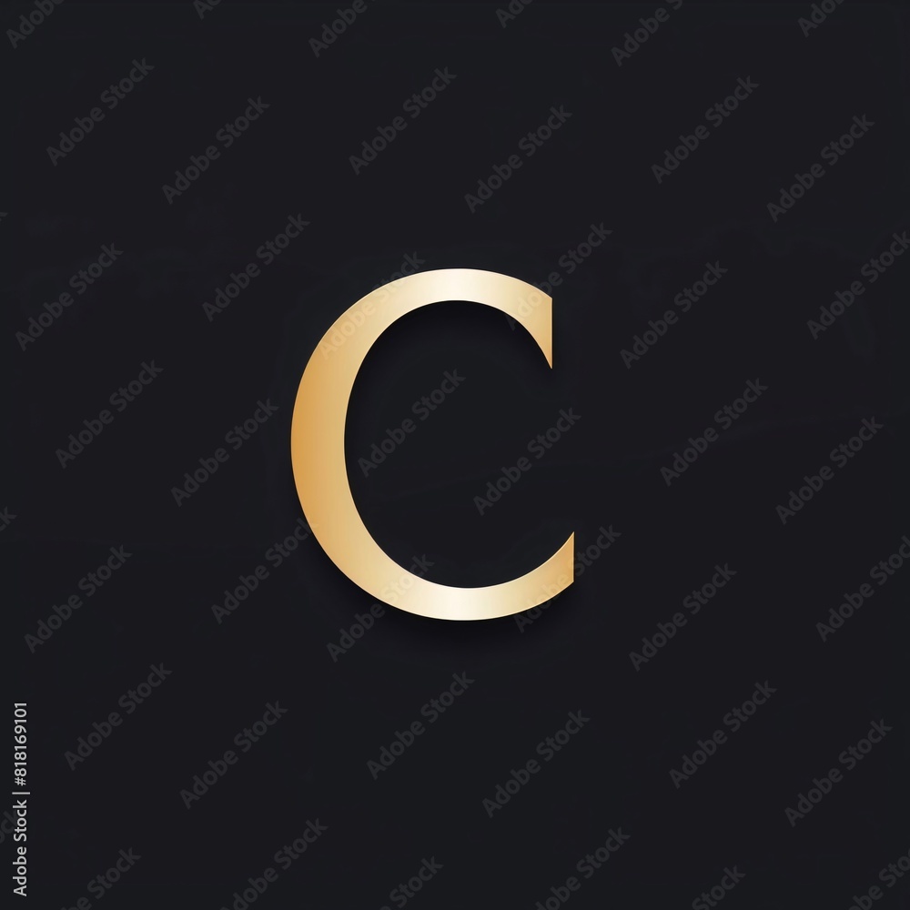 golden letter c on a black background. vector illustration for design golden letter c on a black background. vector illustration for design