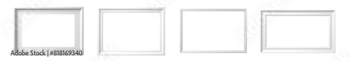 Realistic horizontal picture frame isolated on transparent background cutout png
