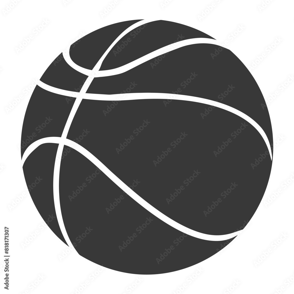 silhouette basketball ball black color only