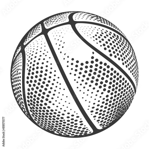 silhouette basketball ball black color only