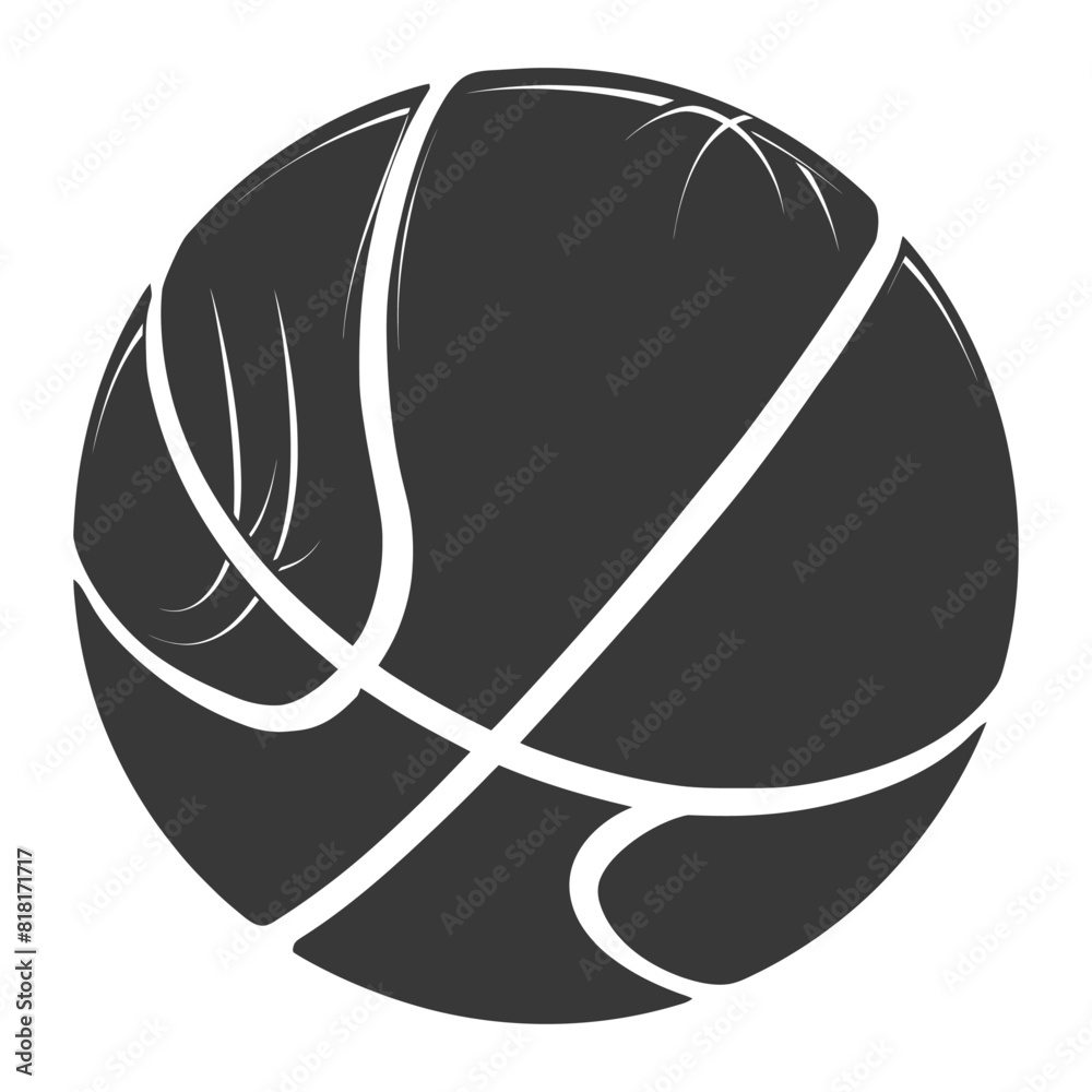 Naklejka premium silhouette basketball ball black color only