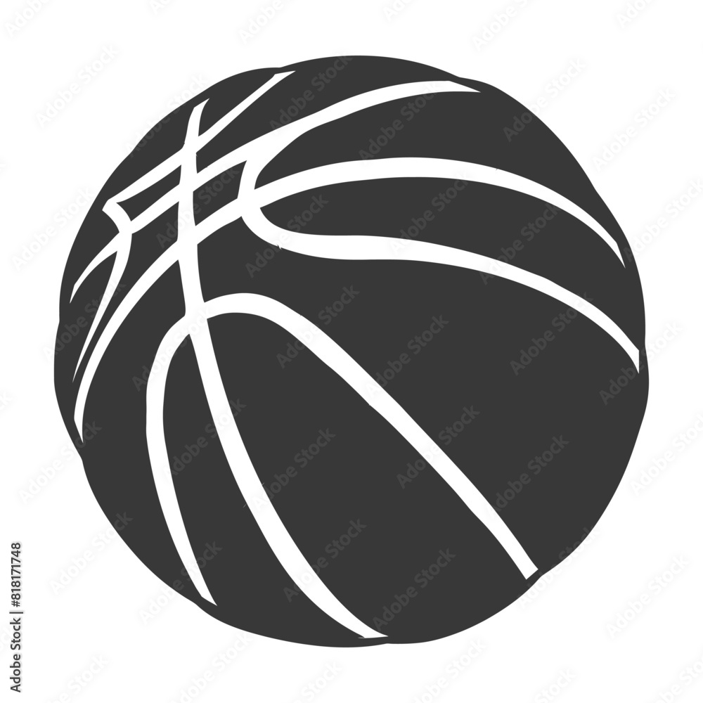silhouette basketball ball black color only