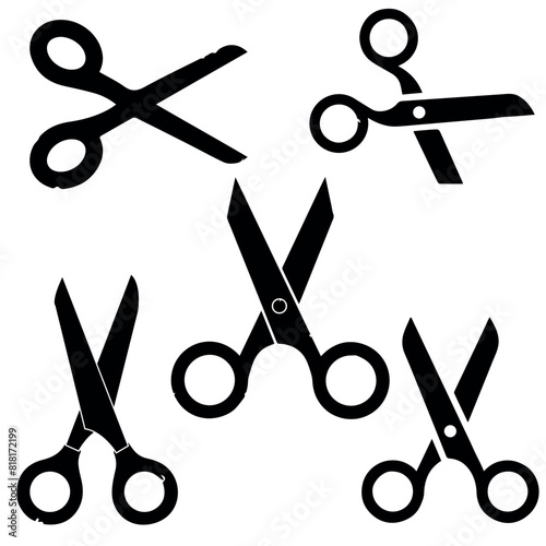 set of scissors vector 