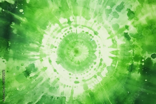 Green Art Print. Tie Dye Grunge. Watercolor Print. Generative AI