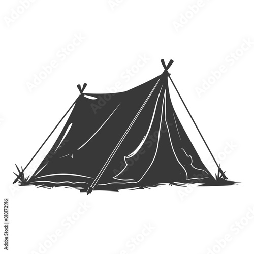 silhouette camping tent black color only