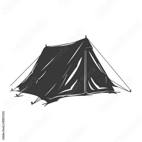 silhouette camping tent black color only