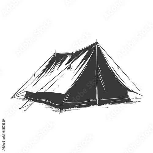 silhouette camping tent black color only