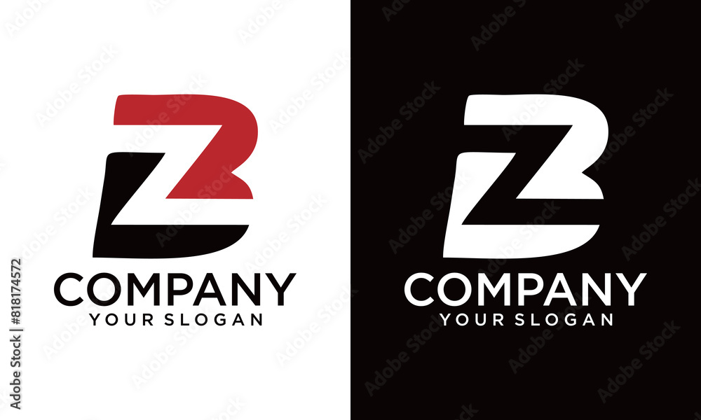 Fototapeta premium BZ Letter logo design vector template.
