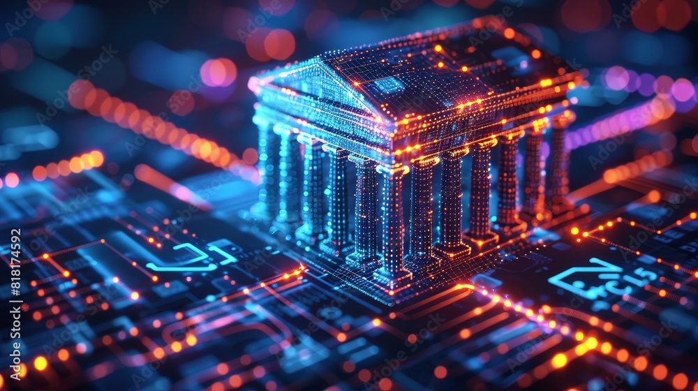 Obraz premium Craft an image showcasing a smart bank