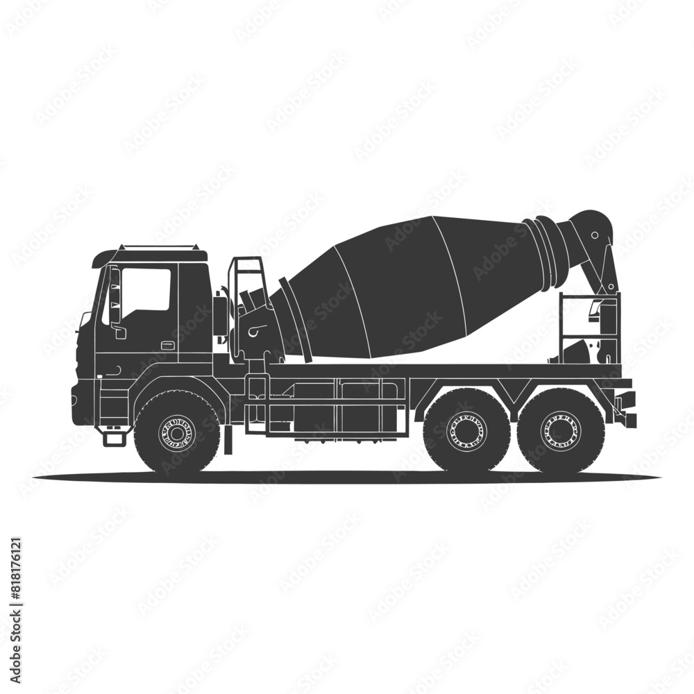 silhouette concrete mixer truck black color only silhouette concrete mixer truck black color only