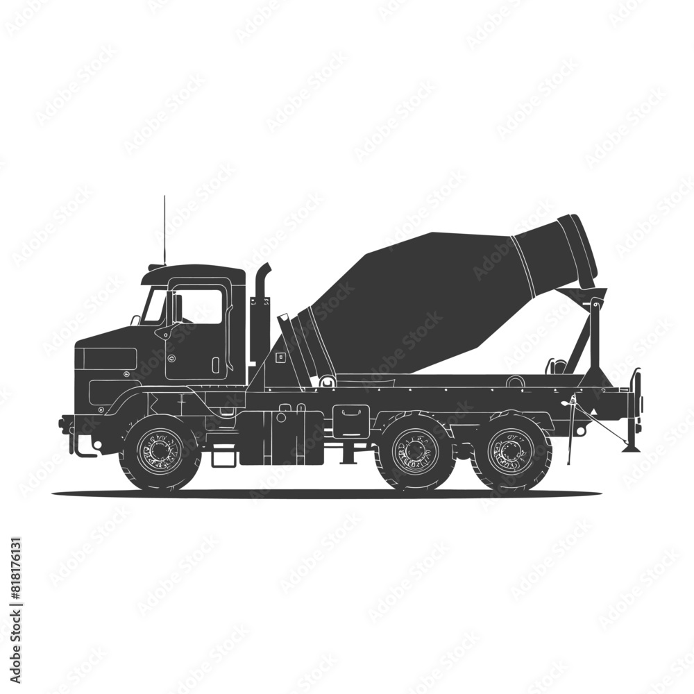 silhouette concrete mixer truck black color only