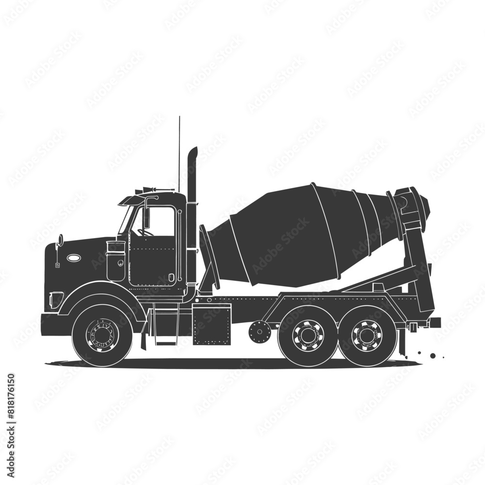 silhouette concrete mixer truck black color only silhouette concrete mixer truck black color only
