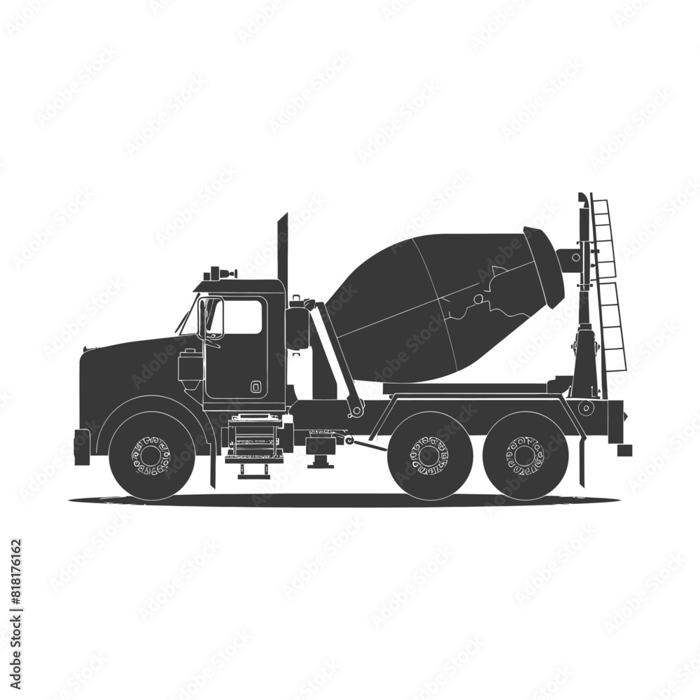 silhouette concrete mixer truck black color only silhouette concrete mixer truck black color only
