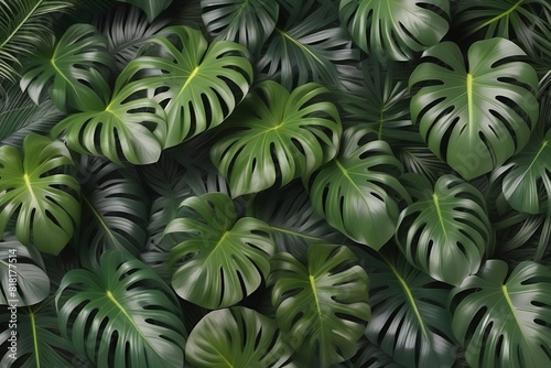 tropical leaf pile background.