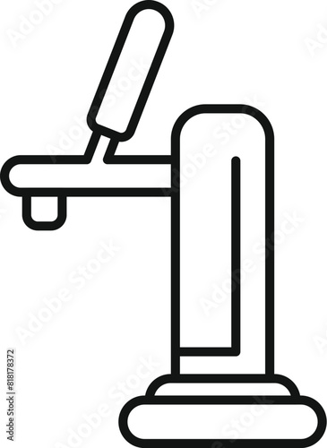 Black and white vector image showcasing a simplistic design of a beer tap, perfect for icons and signs