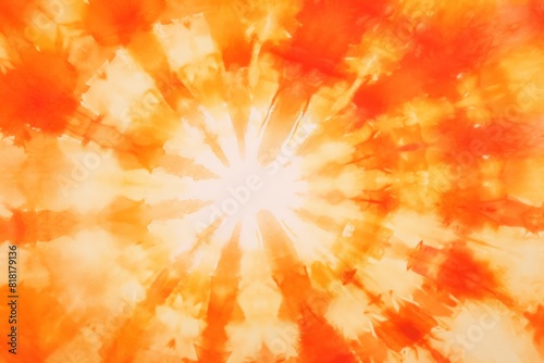 Watercolor orange Tie Dye background. Generative AI