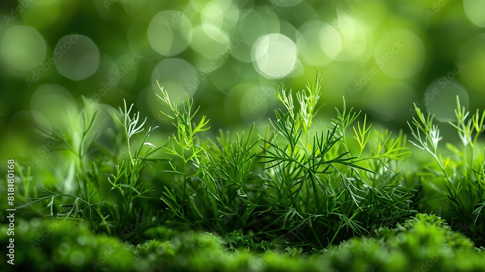A close-up of fresh dill growing in a garden. A close-up of fresh dill growing in a garden.