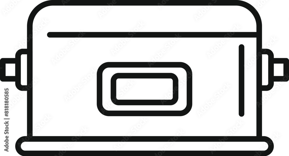 Black and white line drawing of a contemporary toaster, ideal for kitchenrelated design themes Black and white line drawing of a contemporary toaster, ideal for kitchenrelated design themes