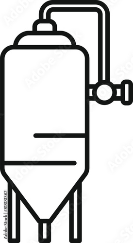 Vector icon featuring a simplistic outline of a fermentation vessel used in industrial processes
