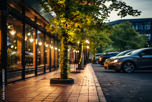 Alina is out of focus with cars at night photo