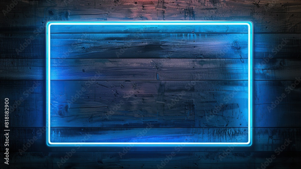 neon frame on a wooden background with space for neon text neon frame on a wooden background with space for neon text