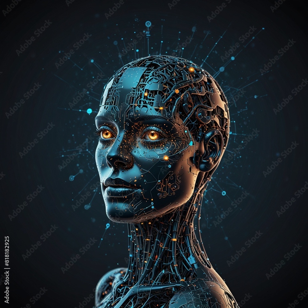 Artificial intelligence. Technology web background. Virtual concept Design Artificial intelligence. Technology web background. Virtual concept Design