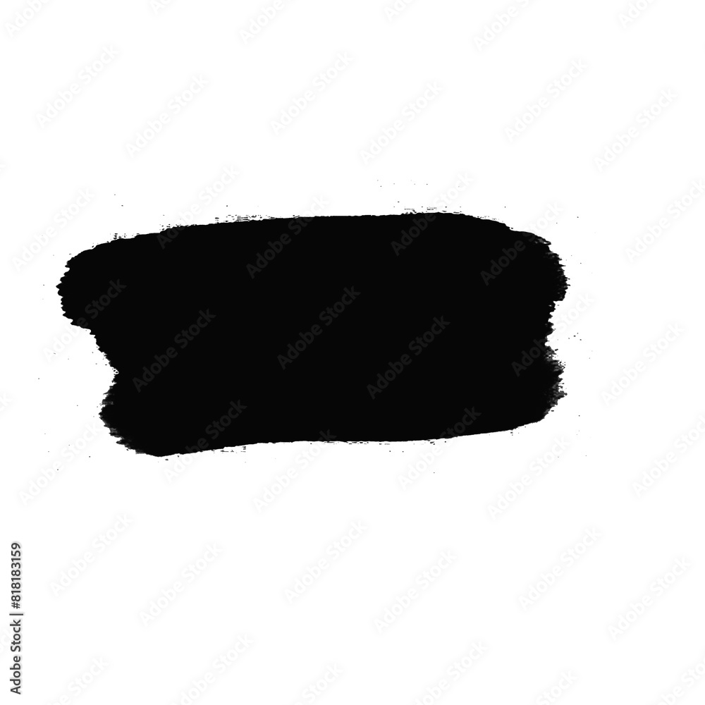 Fototapeta premium Black Brush Stroke Label Title Frame Banner Design