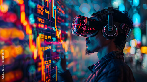 Trader Using Virtual Reality for Market Analysis   Technology Innovation in Modern Trading