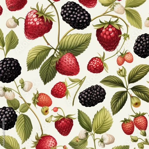Pastel berries pattern on transparent background for high-quality illustration projects