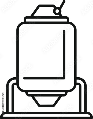 Black and white line art of a spray paint can, suitable for icons and design elements