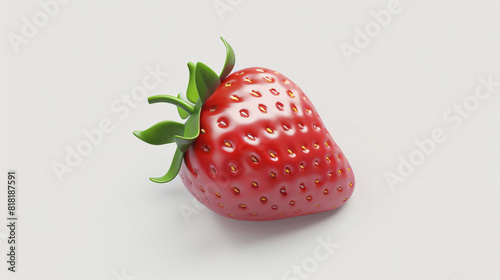 Fruit strawberry icon simple shape clay material